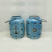 Lanterne solaire en céramique avec océan