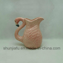 Vase en céramique avec flamants roses