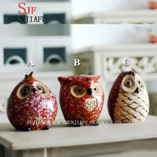 Lot de 3 pièces - petite figurine de hiboux en céramique maison cadeau de réchauffement étagère de table en céramique décorative pour la maison