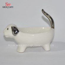 Forme animale de chien / porc, support en céramique de caisse de savon de salle de bains à la maison