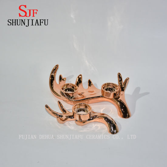 Galvanoplastie support de bougie de cerf en céramique pour la décoration à la maison / Festival de Noël