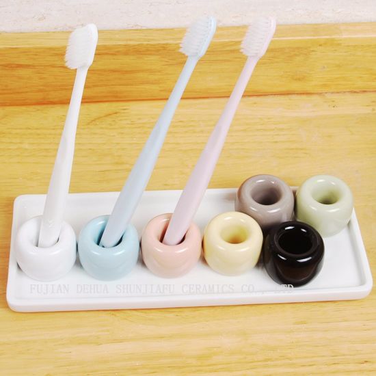 Mini porte-brosse à dents en céramique anneau de support de brosse à dents en porcelaine