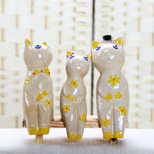 Décoration de porcelaine ornement animal Kitty artisanat en céramique créative