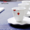 Tasse vitale de thé en porcelaine blanche brillante de haute catégorie, céramique de tasse d'octogone