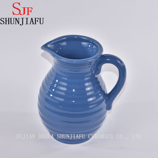 Vase en céramique / porte-bouquet décoratif bleu