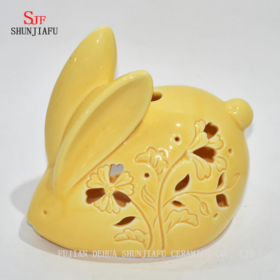Little Yellow Rabbit Christmas Gifts & Decor Ensemble de bougeoirs en céramique