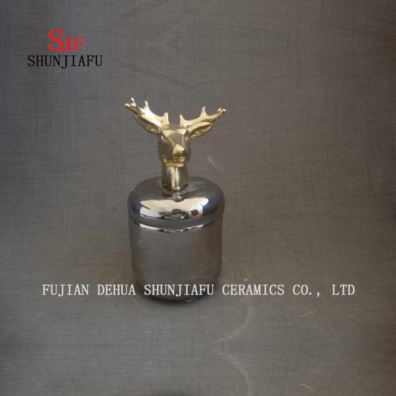 La bo&icirc;te &agrave; bijoux de l'antilope, bo&icirc;te de souvenir de bibelot en c&eacute;ramique