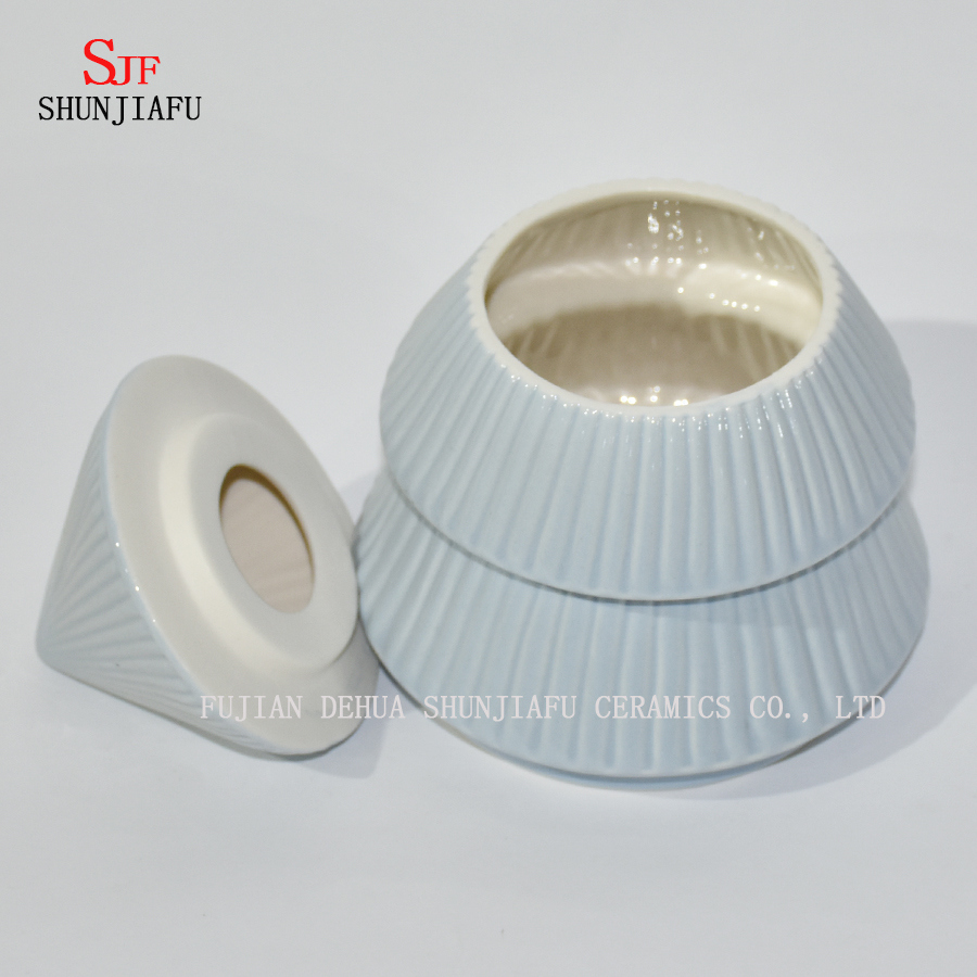 Bo&icirc;te en c&eacute;ramique 3 couches bleu