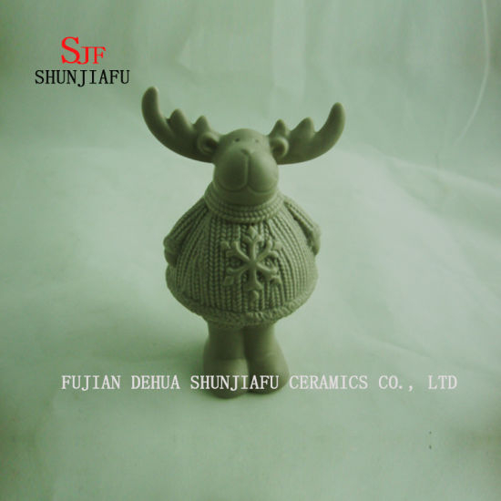 Articles d'ameublement crémeux de cerf gris pour la décoration de café / maison / bureau, article en céramique 3 taille / S