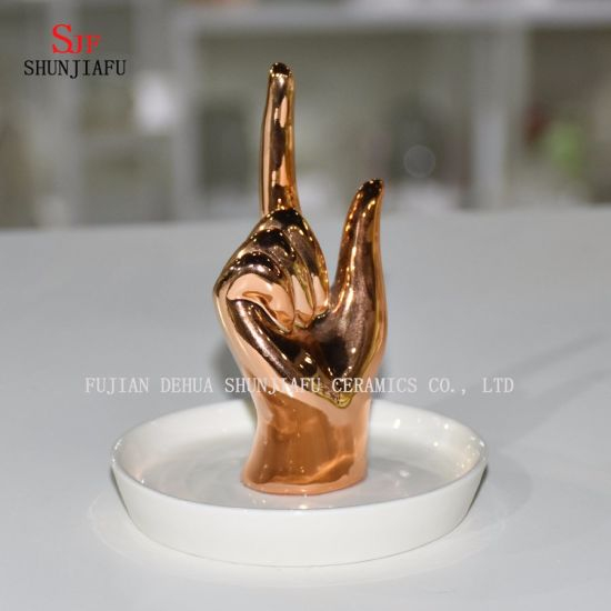 Support de main présentoir de bijoux collier boucle d'oreille porte-bracelet organisateur support tour galvanoplastie en céramique