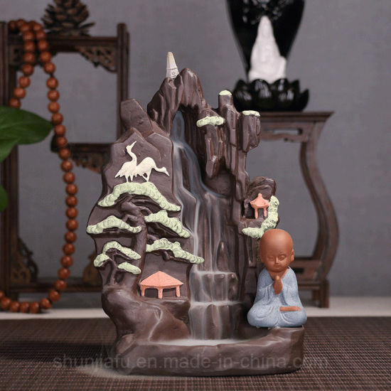Brûleur d'encens Rockery and Little Monk Creative Mountain Smoke Backflow