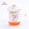 Plus de style et de couleurs Tasse de thé de fleur de ménage de bureau en céramique, 400 ml