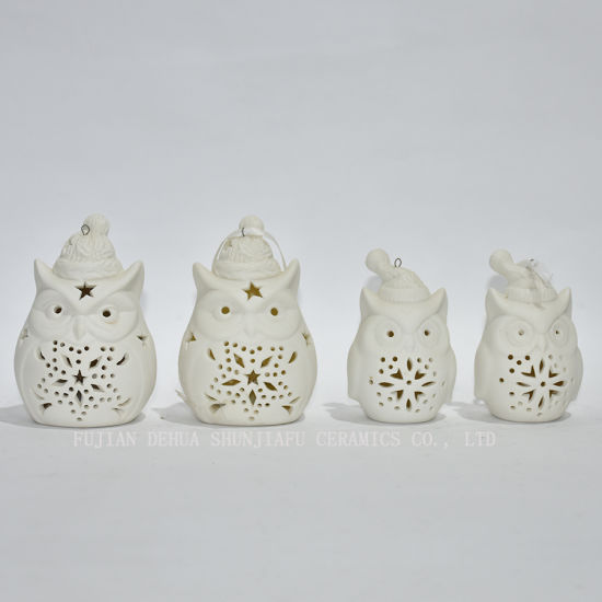 Nouveau design, un hibou avec un chapeau de Noël / bougeoir / cadeau charistmas