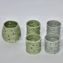 Bougeoirs en céramique pour décoration quotidienne vert