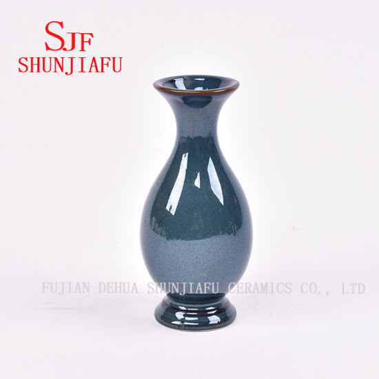 Mini bouteille de fleuret Vases texturés en céramique Vases en grès Bouteille de fleur en saphir