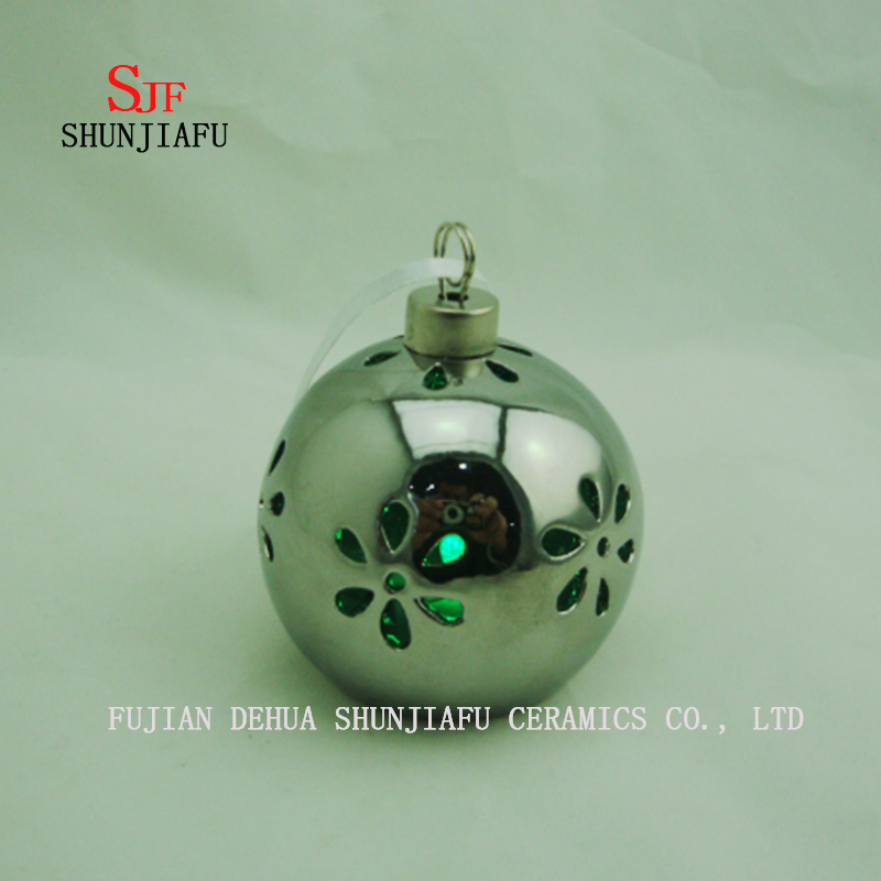 Bougeoir en c&eacute;ramique galvanis&eacute; sph&eacute;rique, chandelier de bougie en porcelaine / D