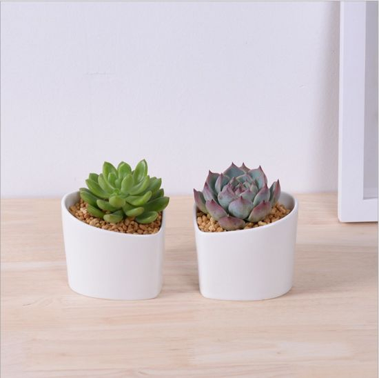 Caractéristiques décoratives Pot de fleur blanc en forme de coeur en forme de pêche