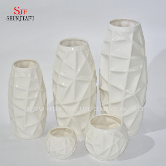 Ensemble de vases en céramique Dehua - Assortiment de vases à fleurs - Vases contemporains
