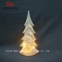 Sapin de Noël en céramique émaillée blanche. LED / arbre de mariage