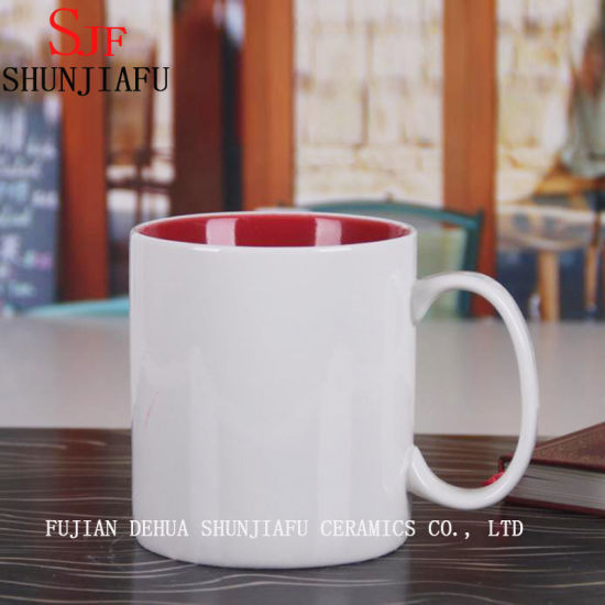 Tasses à café en céramique personnalisées (à l'intérieur coloré)