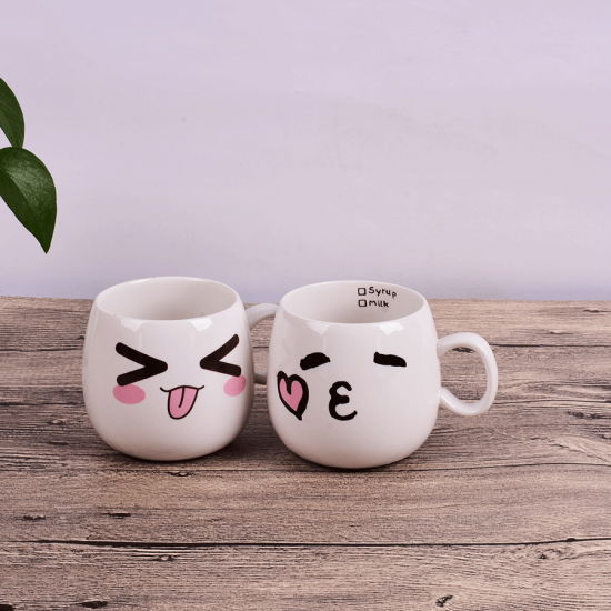 Tasse de petit déjeuner Tasse à café Tasse à lait Tasse d'expression de logo personnalisé
