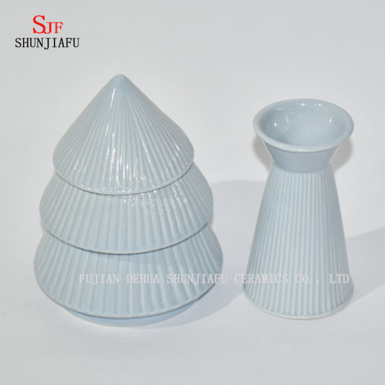 Boîte en céramique 3 couches bleu