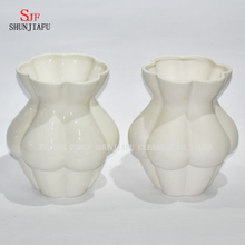 5 conception / créative céramique blanche poterie Art nu corps féminin fleur Statue Vase ornements / pot de fleurs