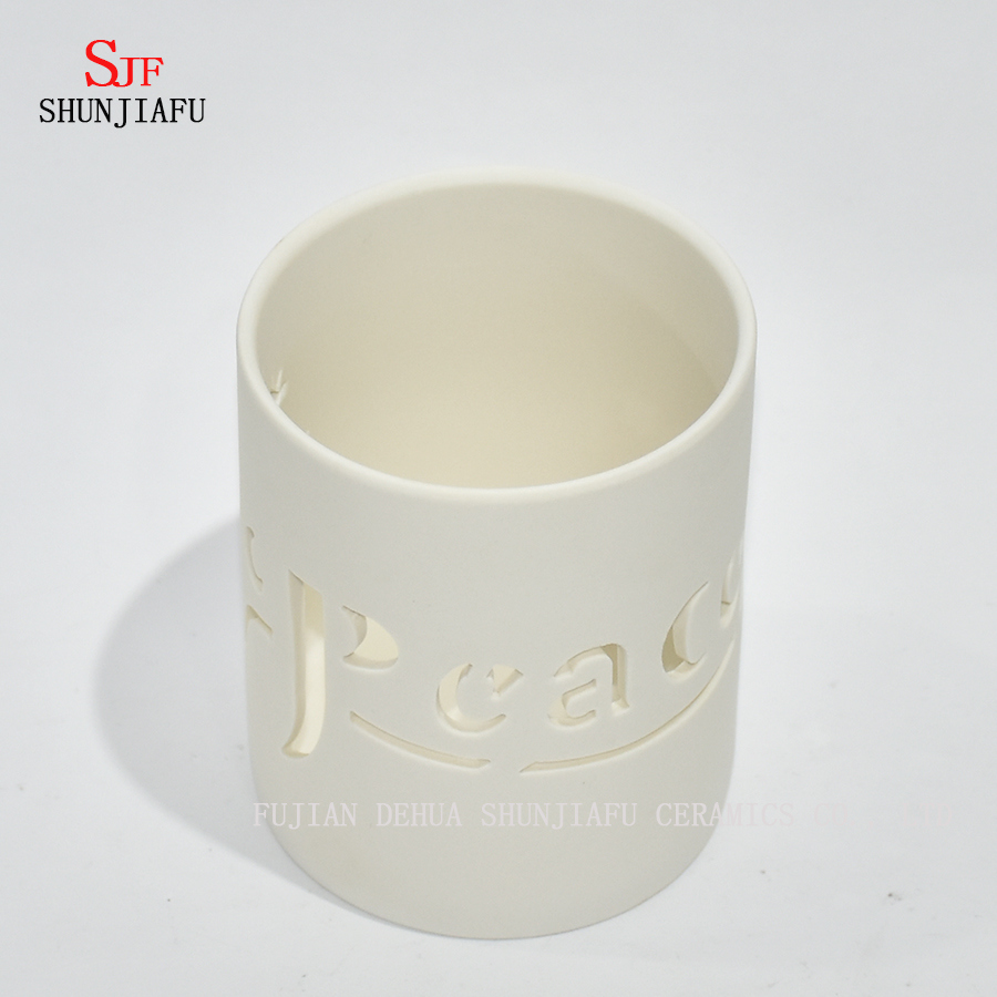 Photophore en c&eacute;ramique bougeoir bougeoir pour bougies chauffe-plat sculpt&eacute; &agrave; la machine / a