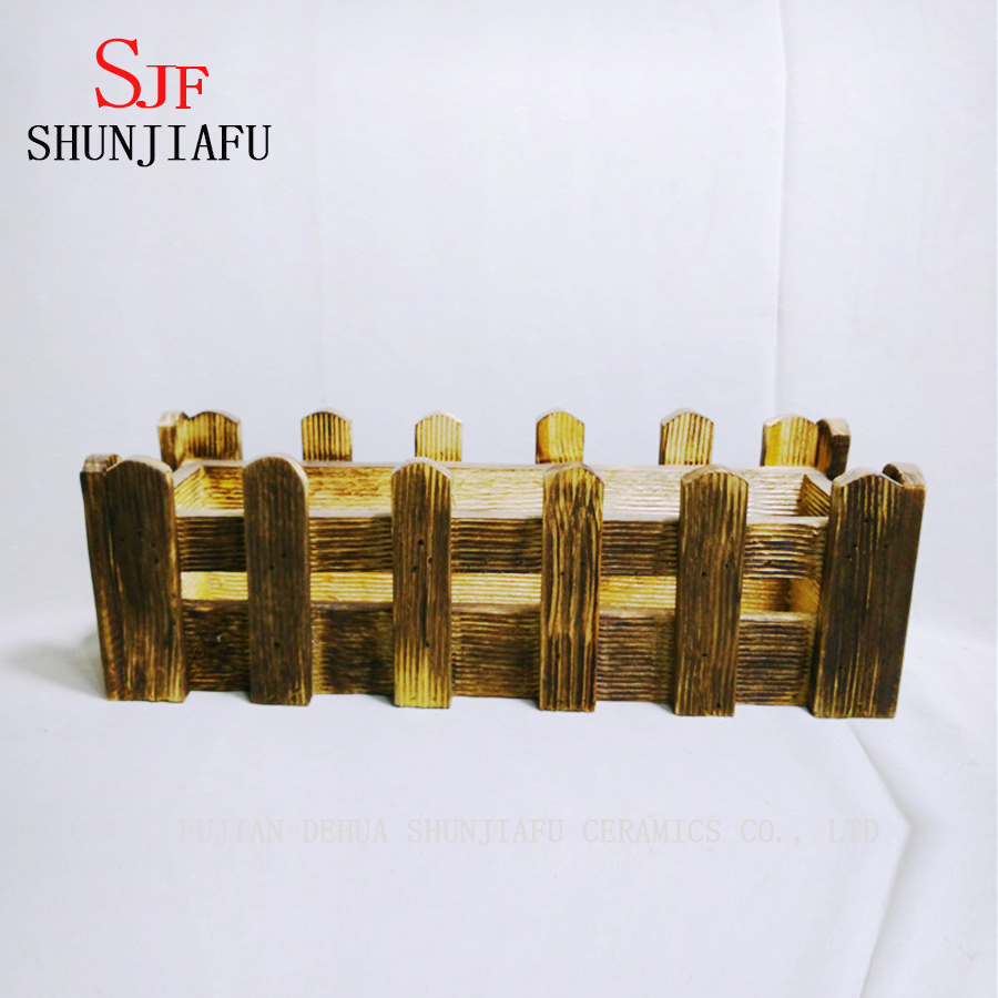 Pot de fleurs en bois flott&eacute; naturel Jardini&egrave;re en bois &eacute;cologique pour plantes succulentes