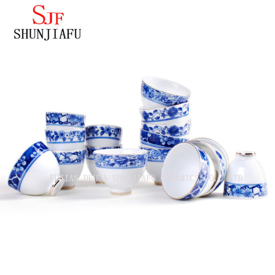 Tasse à thé Kung Fu en porcelaine bleue et blanche Originality Small
