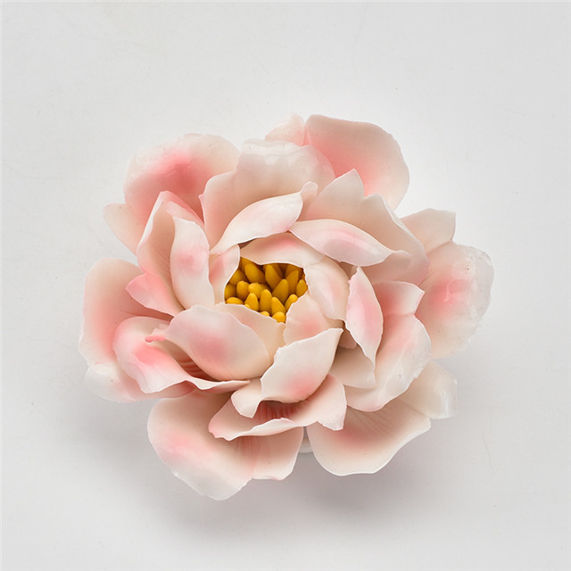 Personnalisé En Gros Décor À La Maison En Porcelaine Statue Artisanat À La Main Figurine Fleur En Céramique