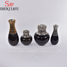 Petit vase à fleurs en céramique de style Morden pour la décoration intérieure (noir)