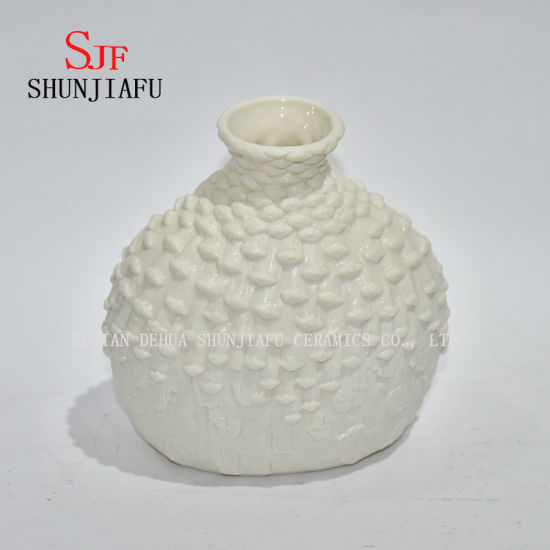 5 pot en céramique moderne de conception de Whitie d'usine, vase de fleur formé par bol décoratif