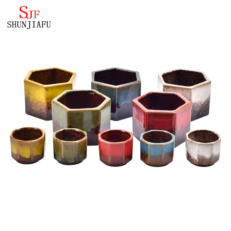 Cadeaux et d&eacute;coration Pot de fleurs en c&eacute;ramique Jardini&egrave;re en fa&iuml;ence