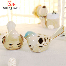 une paire d'oiseaux en céramique décoration animaux artisanat cadeaux de mariage Welcome Home Warming Christmas.