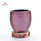 Pots de chair ronds de sable purper avec des motifs floraux jardinières succulentes jardin / petits pots de plantes en céramique