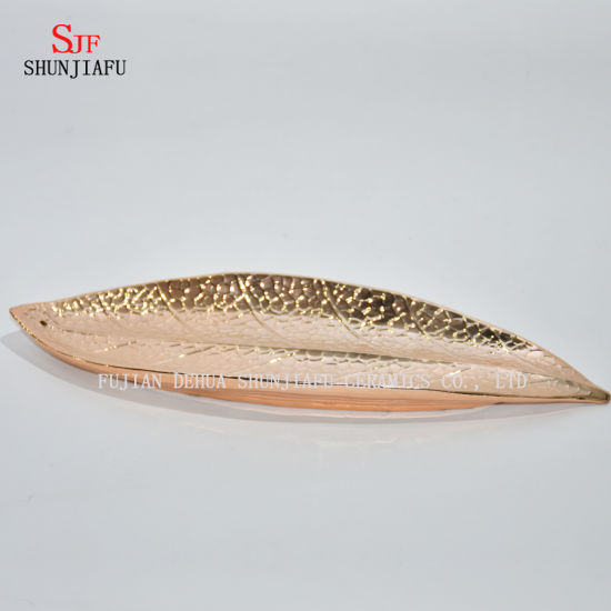 Forme unique, plat en céramique galvanisé / plats de serpent / plats de marchandises sèches