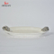 Plat en porcelaine blanche trois petites soucoupes tartan pour apéritif, dessert, salade, collation, sushi, fruits, pain