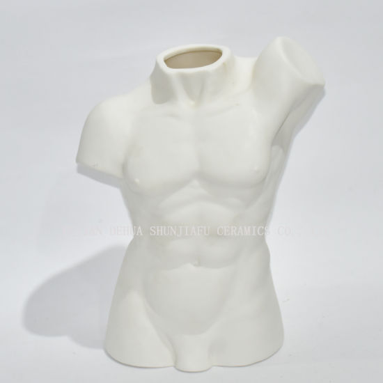 5 conception / créative céramique blanche poterie Art nu corps féminin fleur Statue Vase ornements / pot de fleurs