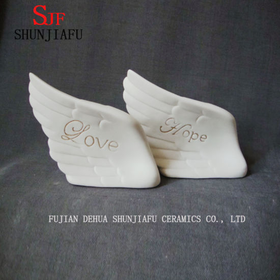 Ailes d'ange en céramique avec lettre