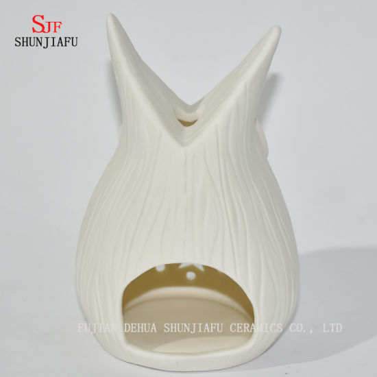 Bougeoirs en céramique en forme de hiboux / E