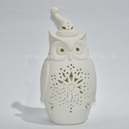 Nouveau design, un hibou avec un chapeau de Noël / bougeoir / cadeau charistmas