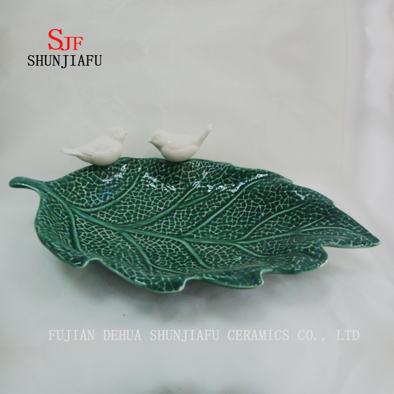 Plats d'assaisonnement en c&eacute;ramique polyvalents assiettes ap&eacute;ritives, soucoupes en porcelaine multicolore bol vaisselle (forme de feuille)