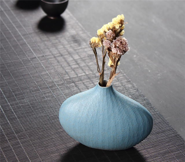 Vase en céramique moderne de fleur de décoration de décoration à la maison vitrée d'OEM