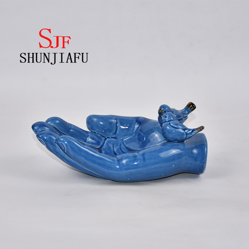 Snack bergamote en c&eacute;ramique ou assiette / plat de fruits pour ustensiles de cuisine (bleu)