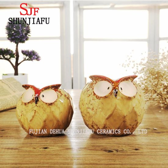 Mini céramique créative hibou artisanat décoration de la maison décoration