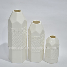 Vase de fleur de pichet d'eau de style moderne en céramique blanche / support décoratif de bouquet