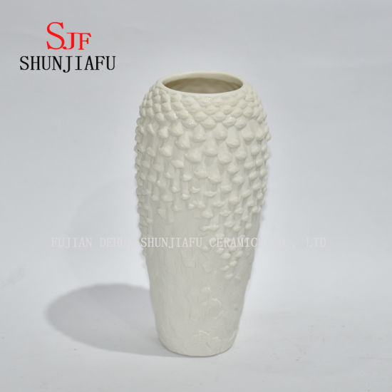 5 pot en céramique moderne de conception de Whitie d'usine, vase de fleur formé par bol décoratif