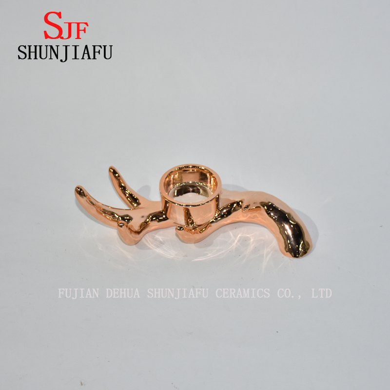 Galvanoplastie support de bougie de cerf en c&eacute;ramique pour la d&eacute;coration &agrave; la maison / Festival de No&euml;l