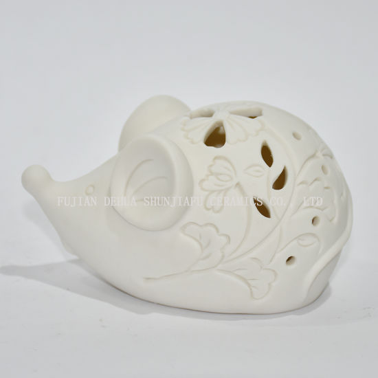 Lanterne de tempête de lumière de thé de conception en céramique de forme de souris - bougeoir / cadeau de Noël